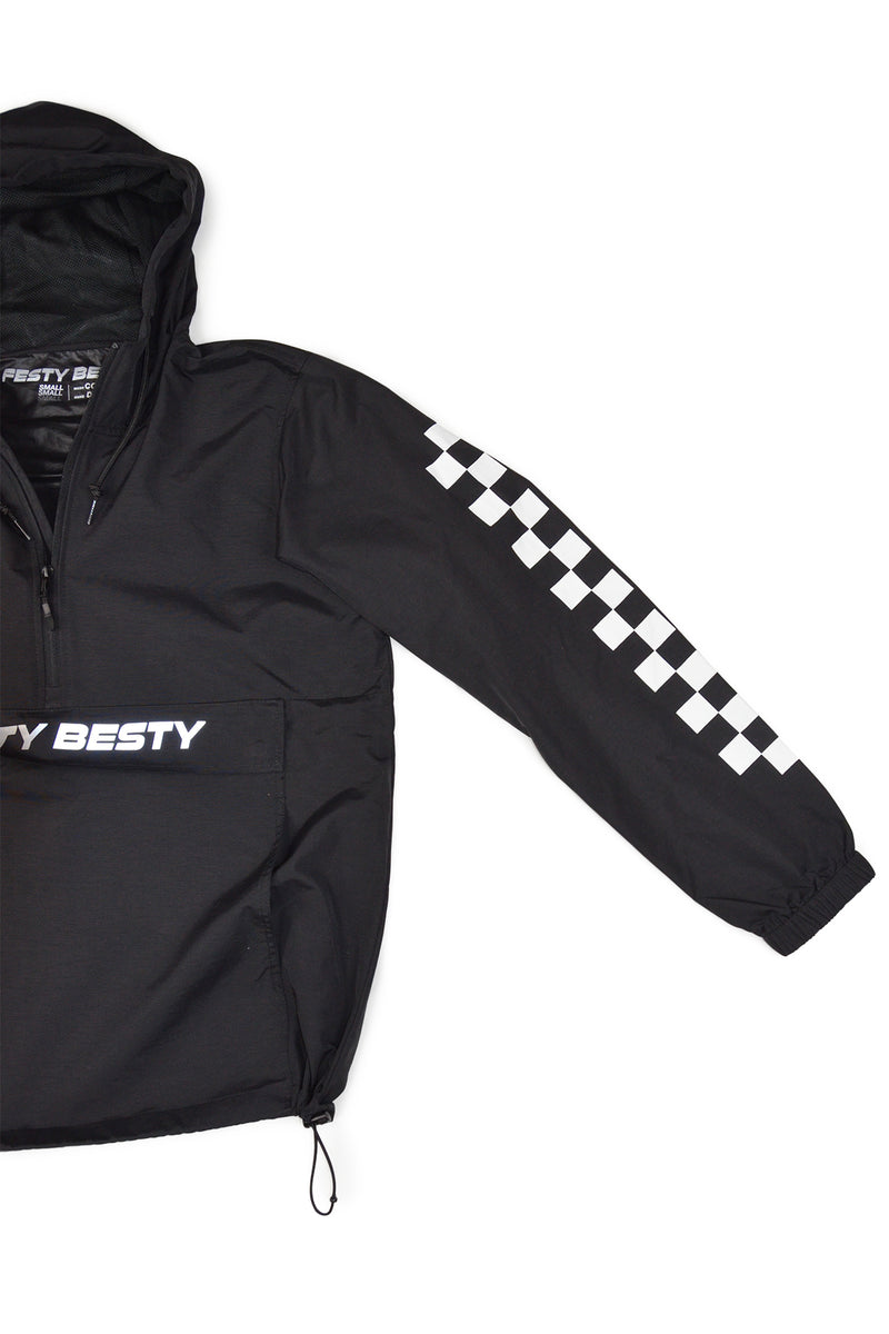 Festy Besty MotoSport Anorak [001] Black Checkers 3M Reflective Logo