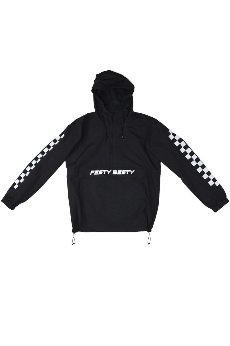 Festy Besty MotoSport Anorak [001] Black Checkers 3M Reflective Logo