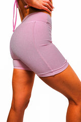 Glitter Pink Bikini Top / Biker Shorts / Scrunchie Bundle