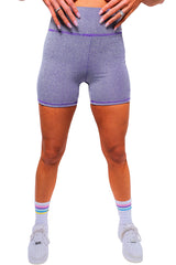Glitter Purple Bikini Top / Biker Shorts / Scrunchie Bundle
