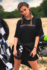 Festy Besty MotoSport[001] 3M Reflective T-Shirt Black/Pink/Green