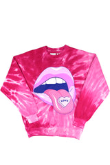 Love Is A Drug Pink Tie Dye Crewneck