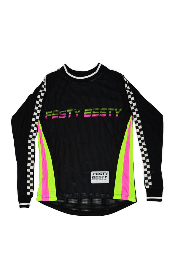 Festy Besty MotoSport[001] Mesh Jersey Black/Neon Pink/Neon Green