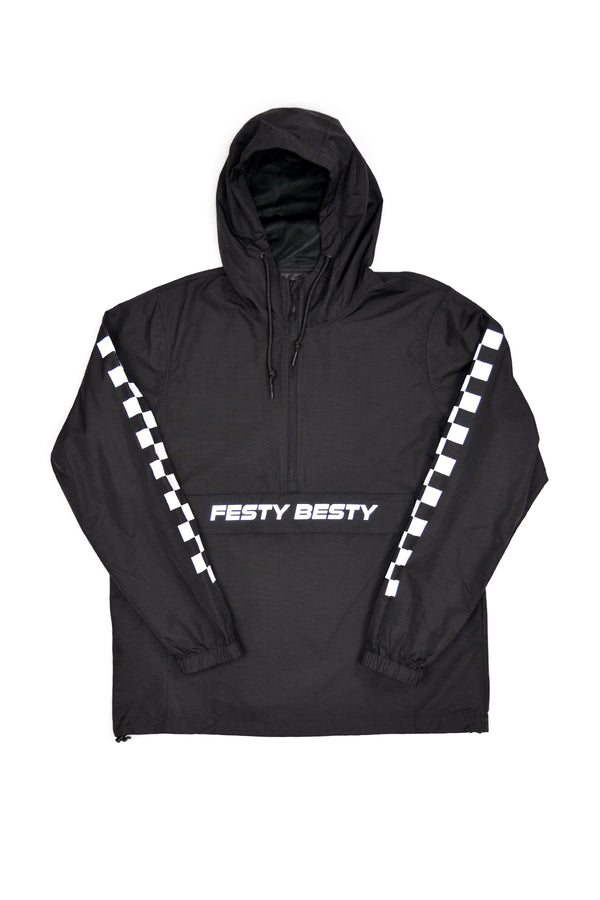 Festy Besty MotoSport Anorak [001] Black Checkers 3M Reflective Logo