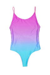 Festy Besty X Yoko Honda Miami One-Piece Swimsuit Reversible Miami Drive Pink/Teal Ombre