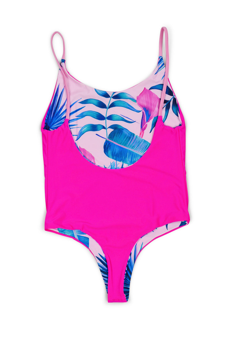 Festy Besty X Yoko Honda Palm One-Piece Swimsuit Reversible Palm/Hot Pink